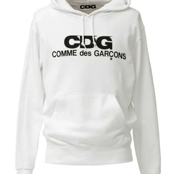 CDG Logo Hooded White