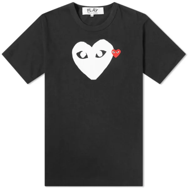Comme Des Garcons Play Double Heart Logo T Shirt