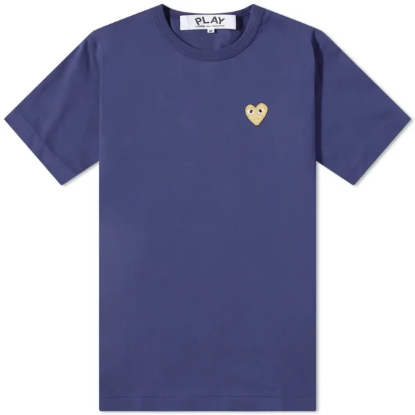 Comme Des Garcons Play Gold Heart Logo T Shirt