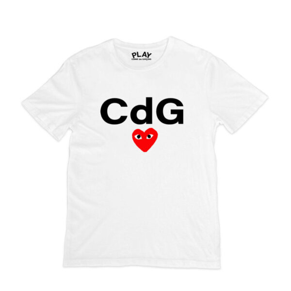 Comme Des Garcons Play Heart Logo T Shirt White