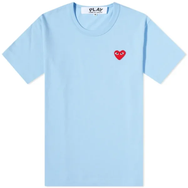Comme Des Garcons Play Red Heart T Shirt Blue