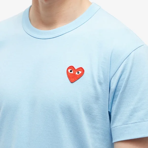 Comme Des Garcons Play Red Heart T Shirt Blue