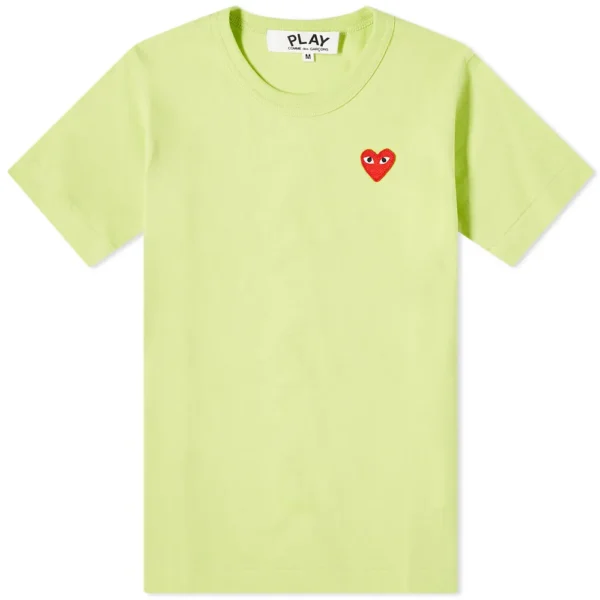 Comme Des Garcons Play Red Heart T Shirt Green