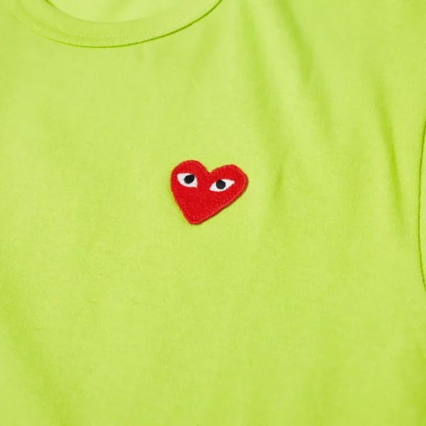Comme Des Garcons Play Red Heart T Shirt Green