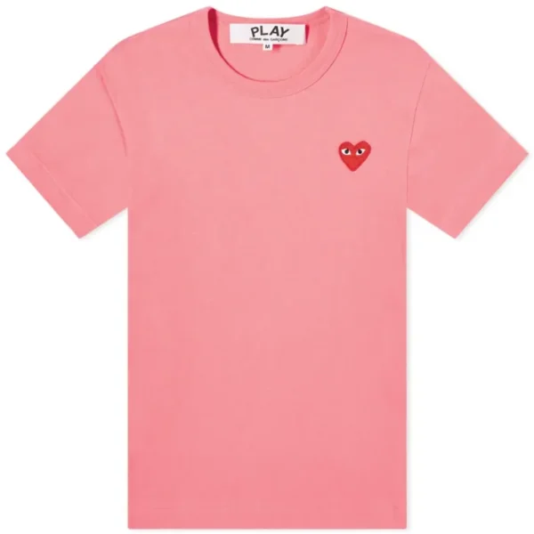Comme Des Garcons Play Red Heart T Shirt Pink