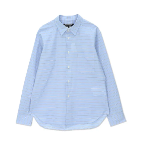 Blue/White Horizontal Striped T Shirt