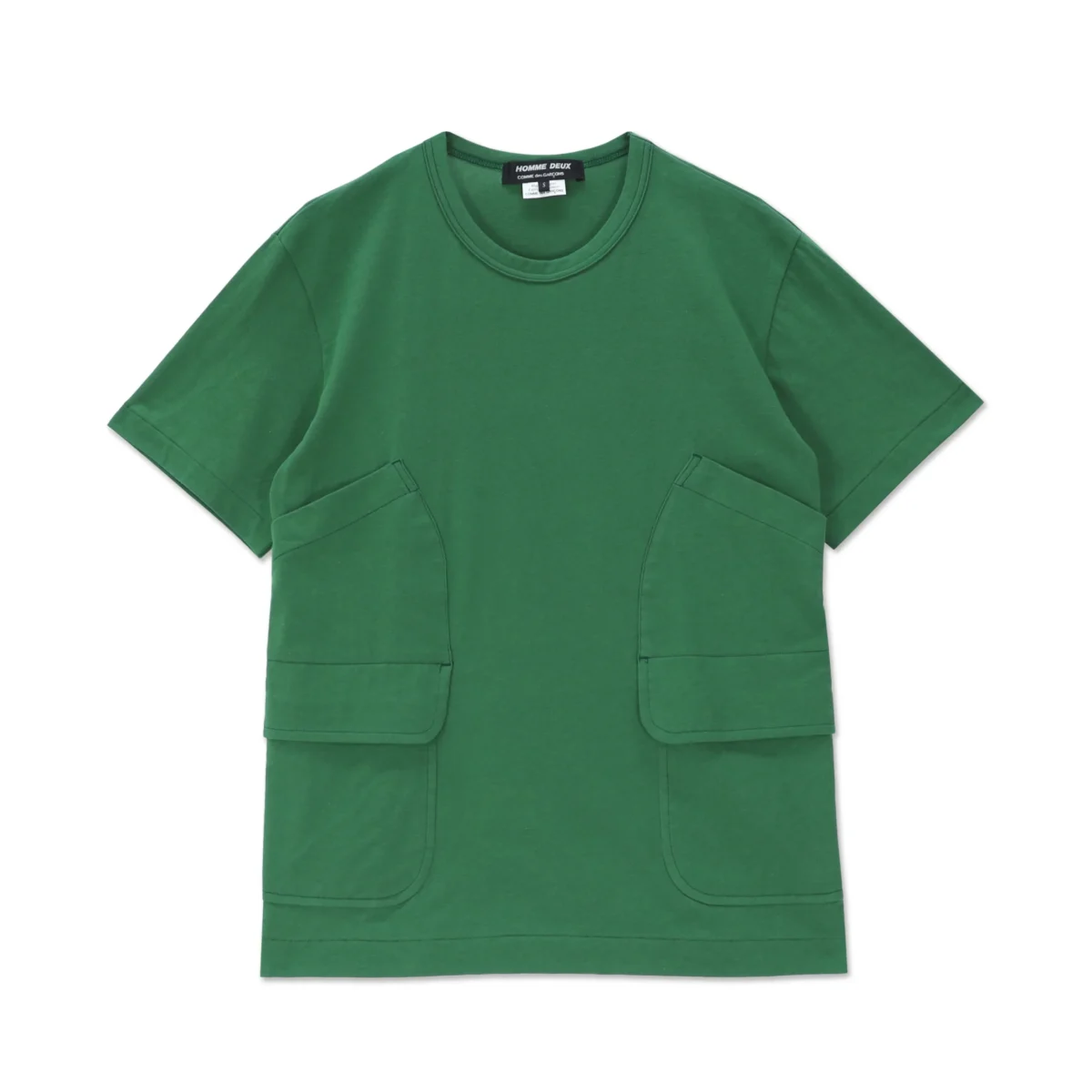 Green Curved Patch Pocket T Shirt
