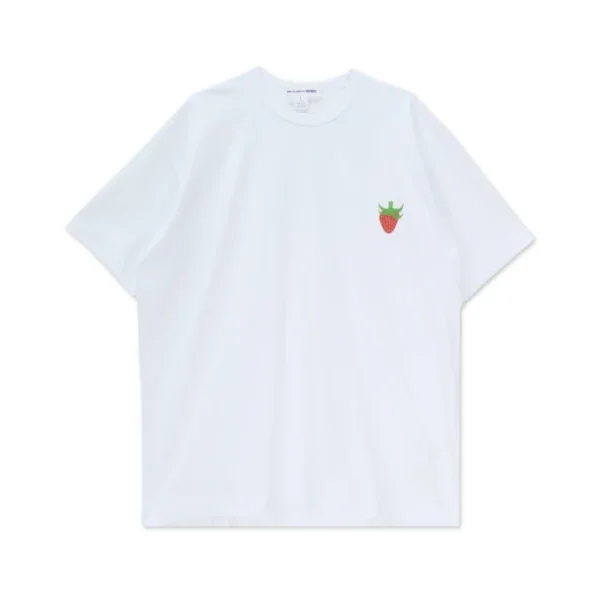 Cotton Jersey Strawberry Emblem T Shirt
