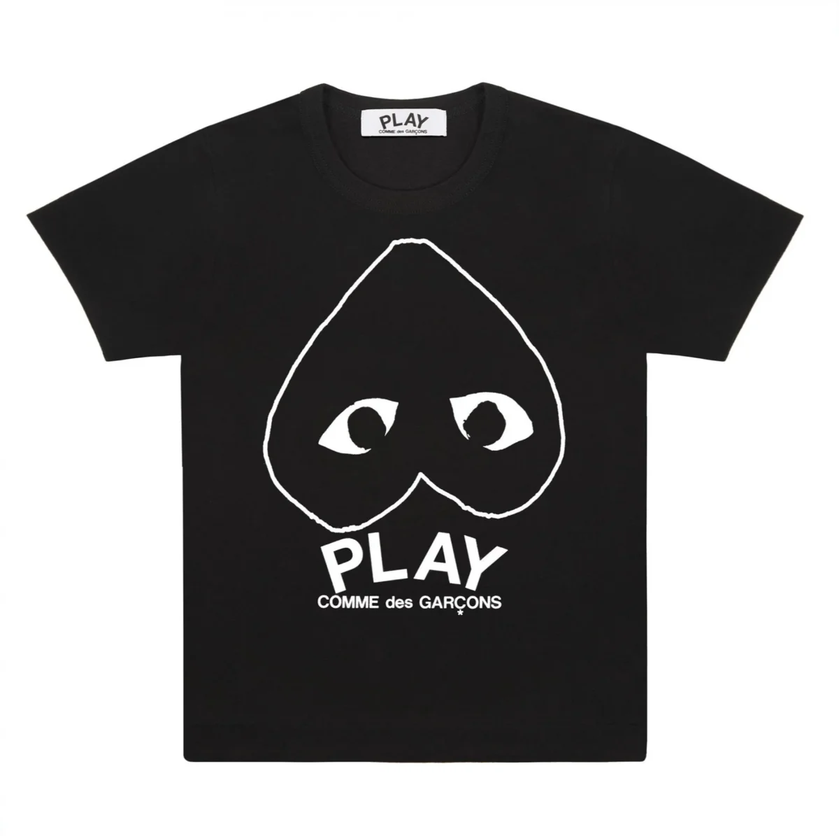 Play Black T-Shirt With White Heart Outline