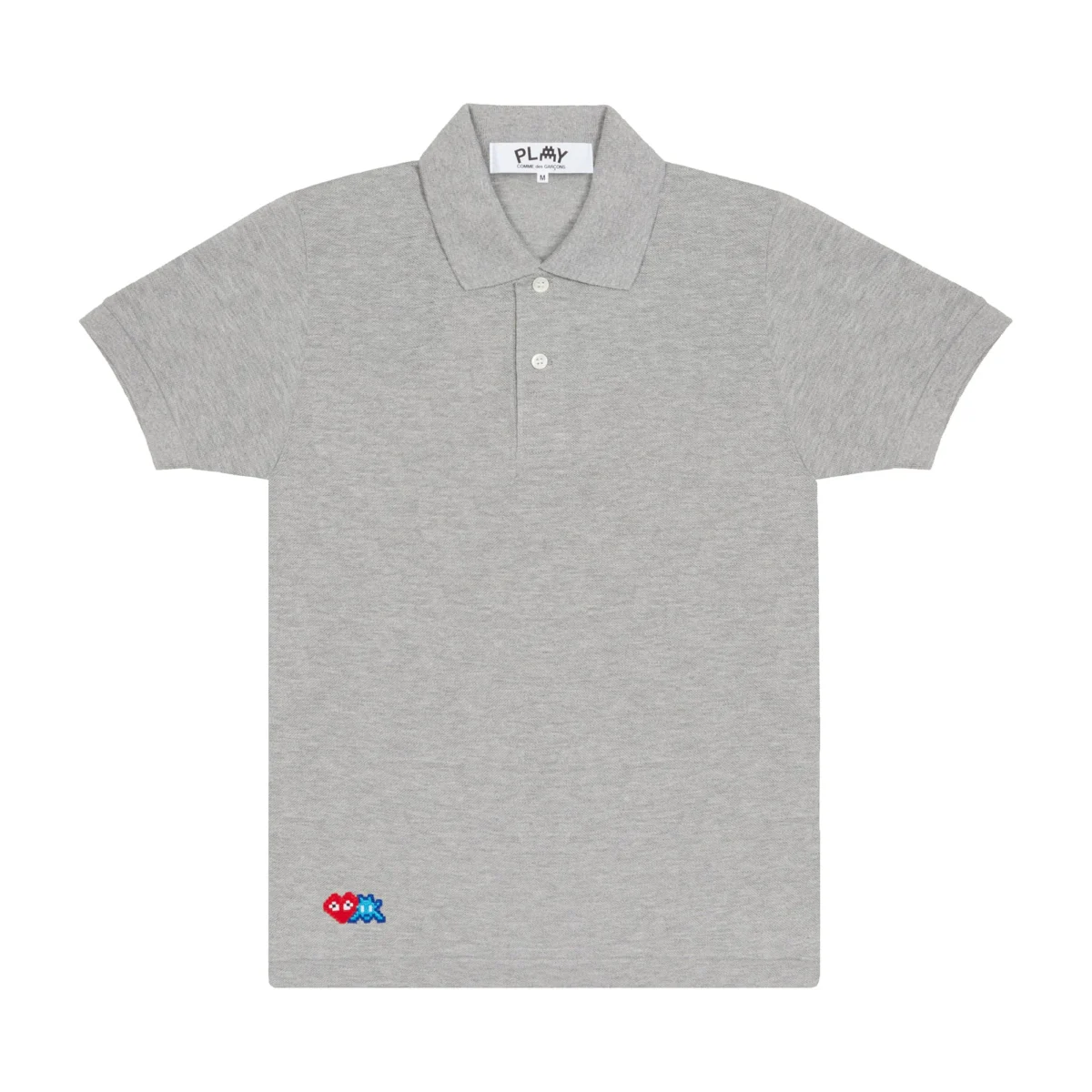 Play Polo Red Invader Heart and Blue Emblem (Grey)